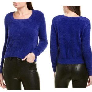 Splendid Royal Blue Fuzzy Square-Neck Sweater XS